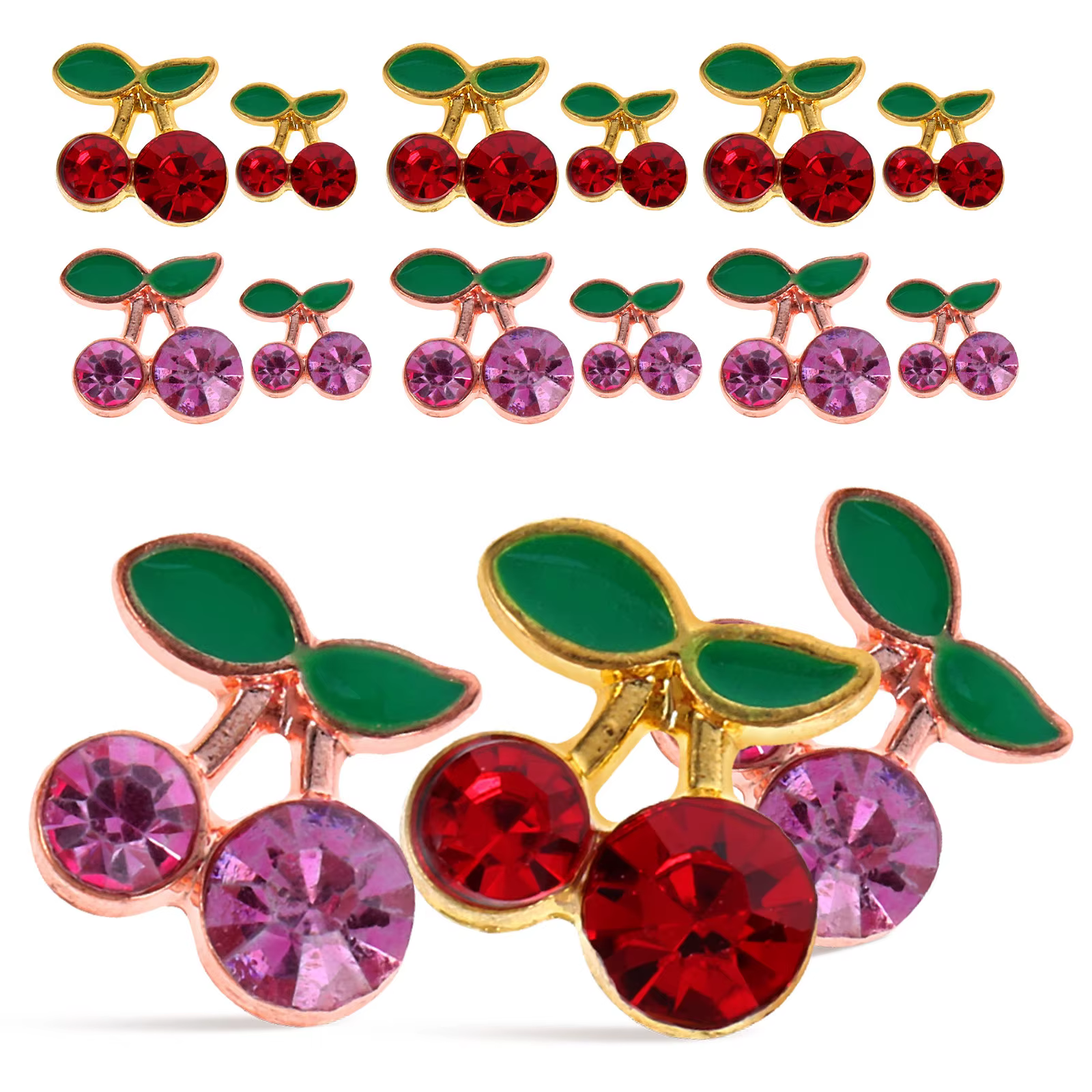 Breloques pour ongles en forme de cerise