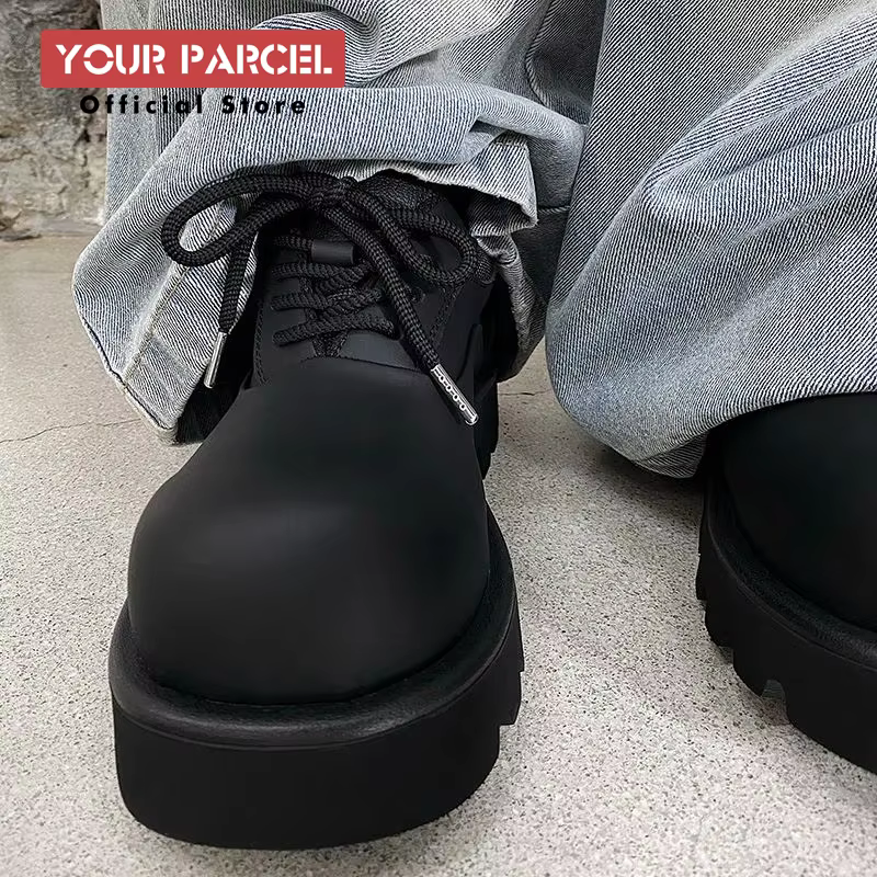 Original nouveaux hommes chaussures en cuir décontractées Derbies chaussures noir polyvalent grande tête chaussures de travail