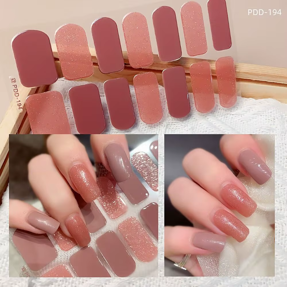 Autocollants Floristiques pour Ongles en Gel Semi-durci
