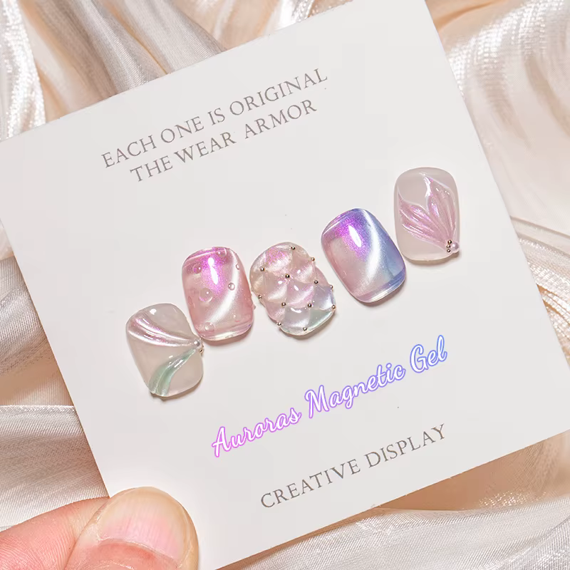 Mtssii Auroras vernis à ongles Gel oeil de chat or paillettes brillant