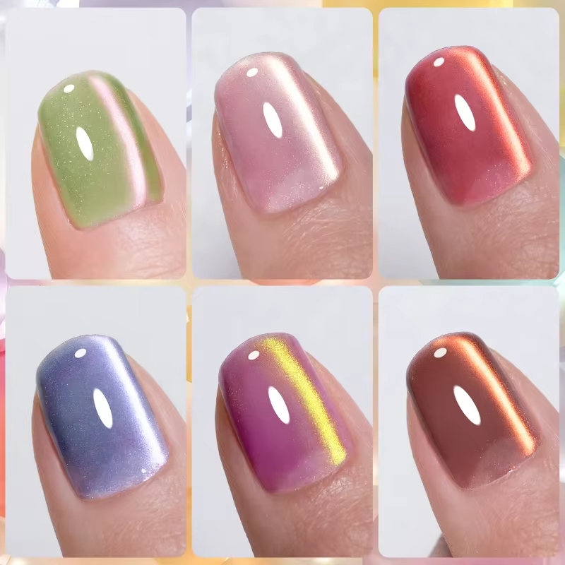 Vernis à ongles Gel magnétique chat série fruits d'été 7.5ML vert violet rose Gel oeil