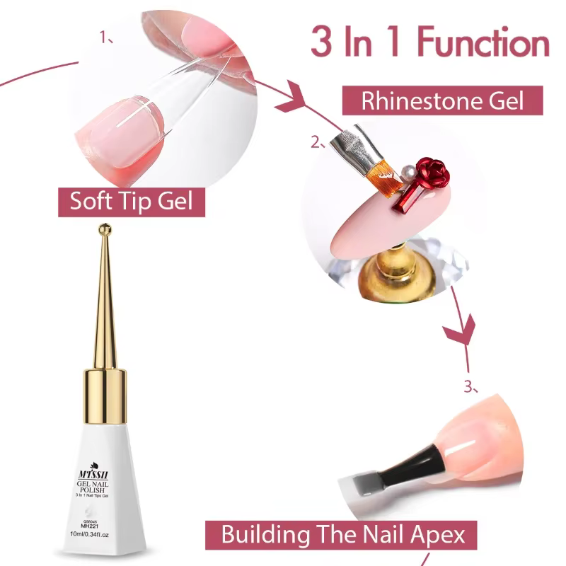 MTSSII 10ml Gel 3-en-1 pour extensions d'ongles