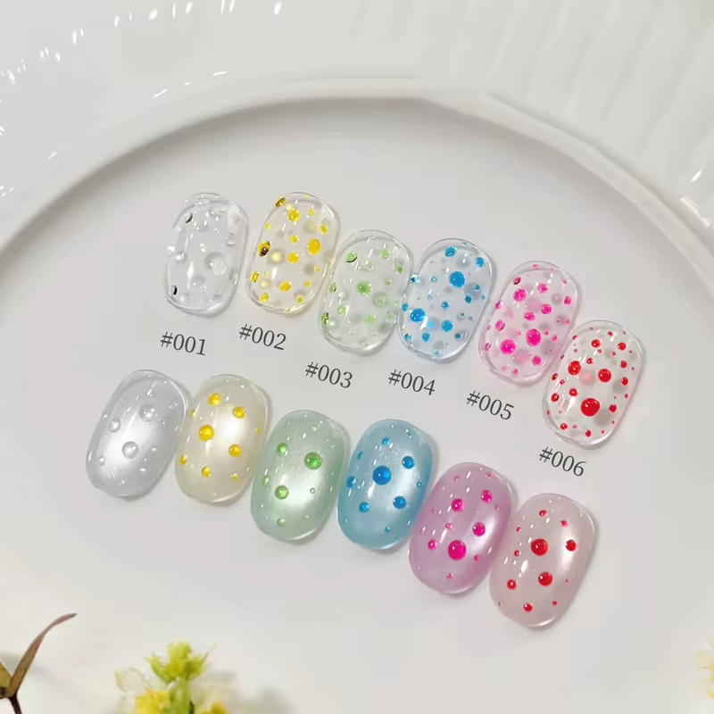 6 Couleurs Nouveau Gel de Finition Effet Gouttes d'Eau pour Ongles