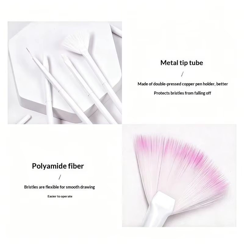 Ensemble de pinceaux pour Nail Art, 7 pièces, pinceaux pour peinture sur ongles, outils de salon de manucure, adaptés à un usage domestique et en salon de manucure