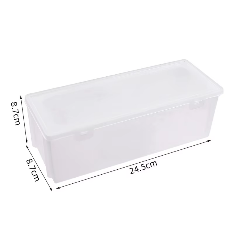 Boîte de rangement transparente rectangulaire pour nail art