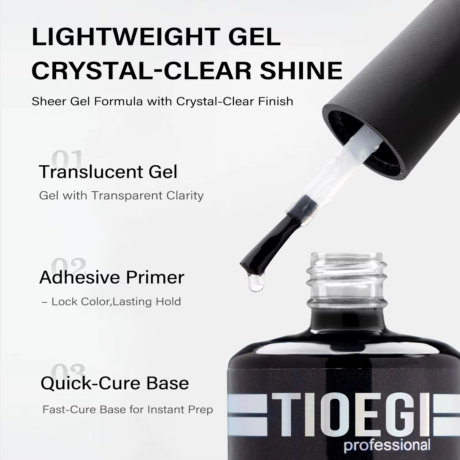 TIOEGI 35ML Gel de base en caoutchouc grande capacité avec pinceau