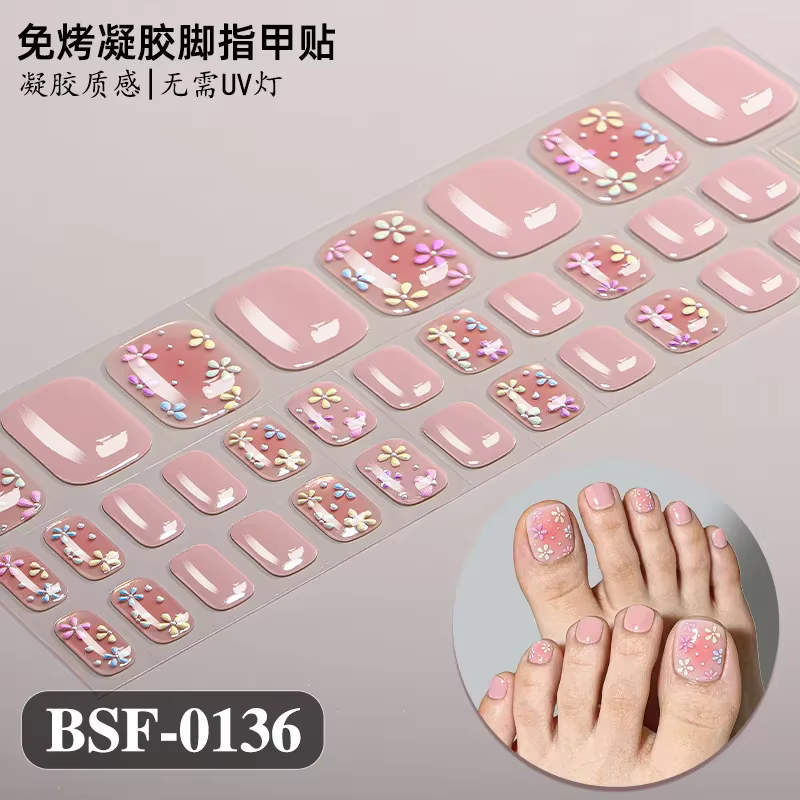 34tips Autocollants pour ongles de pieds en gel