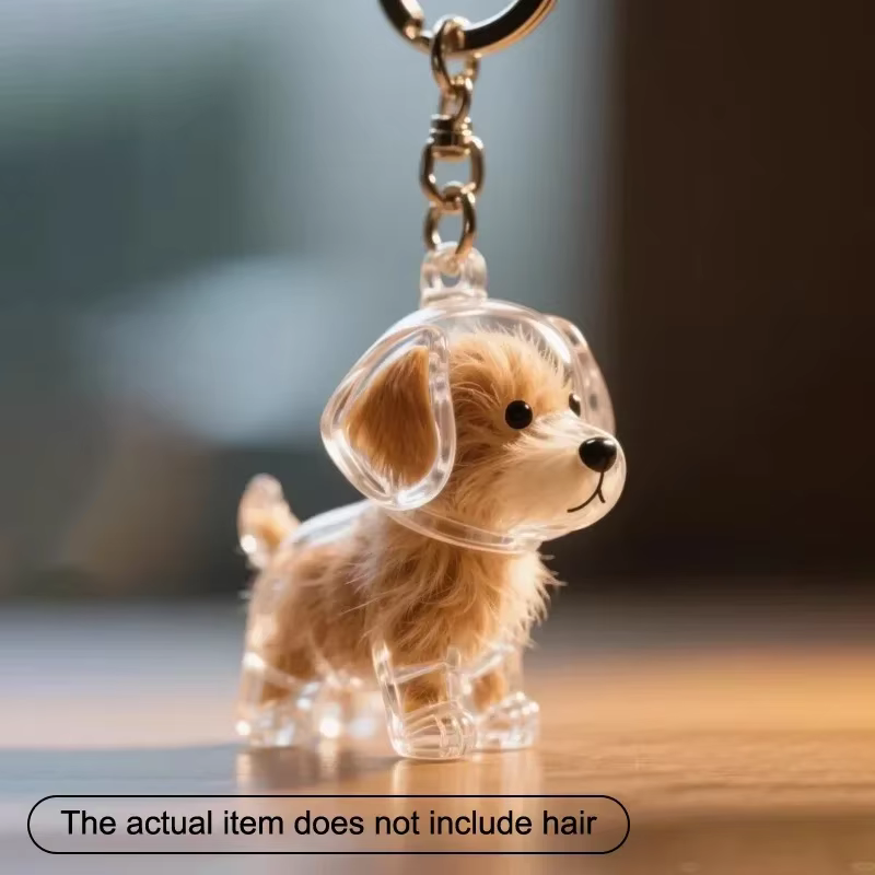 Pendentif porte-clés mignon pour poils de chien, accessoire de sac, porte-clés de voiture pour couple, bijou souvenir, cadeau de collection, décoration, accessoires pour chien