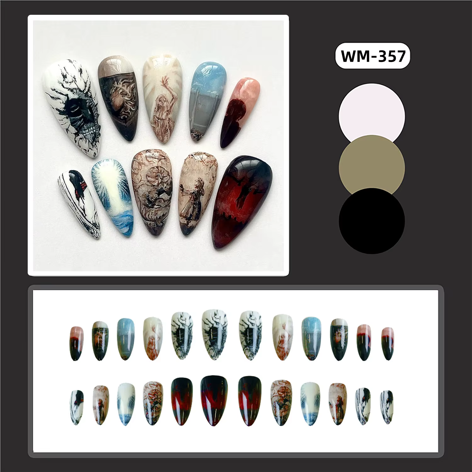 Faux ongles en amande de Style français