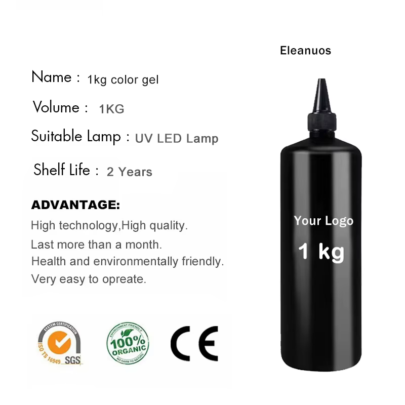 Eleanos 1 kg Gel de gelée clair vente en gros Gel vernis à ongles Semi Transparent UV LED Gel Super qualité sirop
