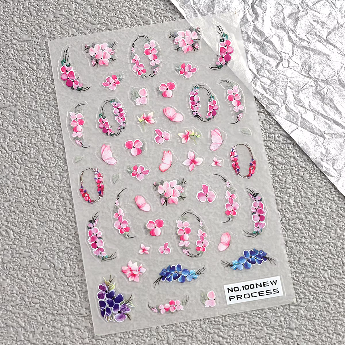 Autocollants pour ongles à fleurs roses