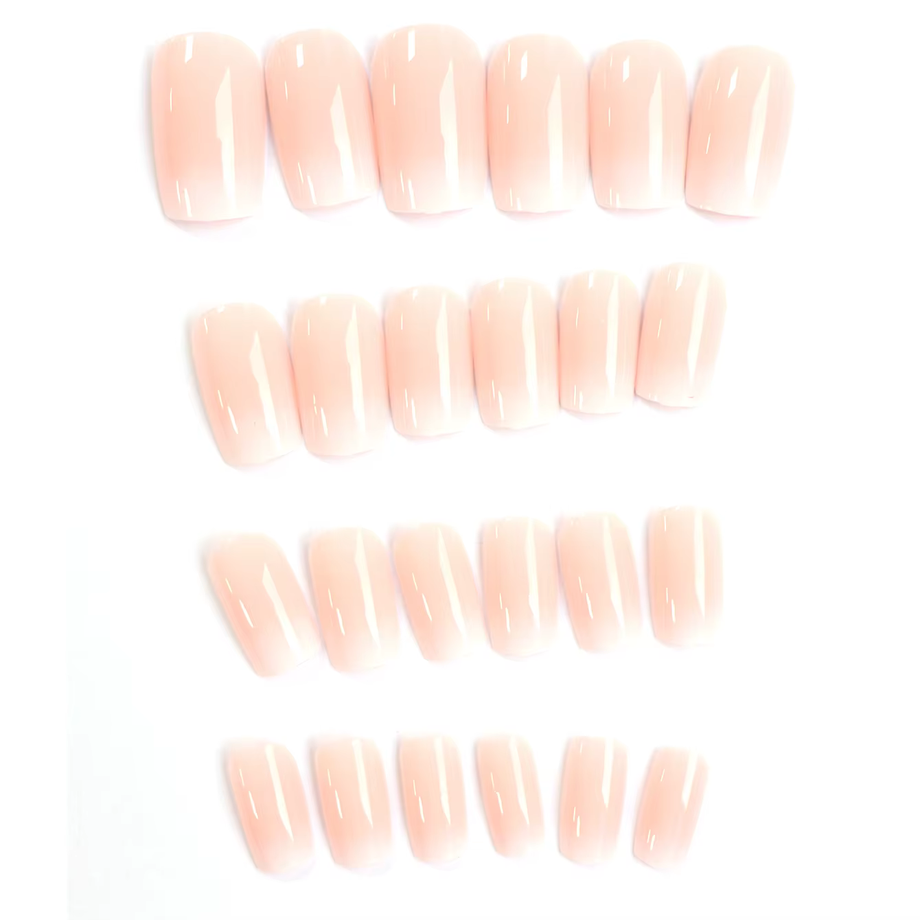 24 pièces d'ongles courts dégradés français avec 1 gelée et 1 lime à ongles