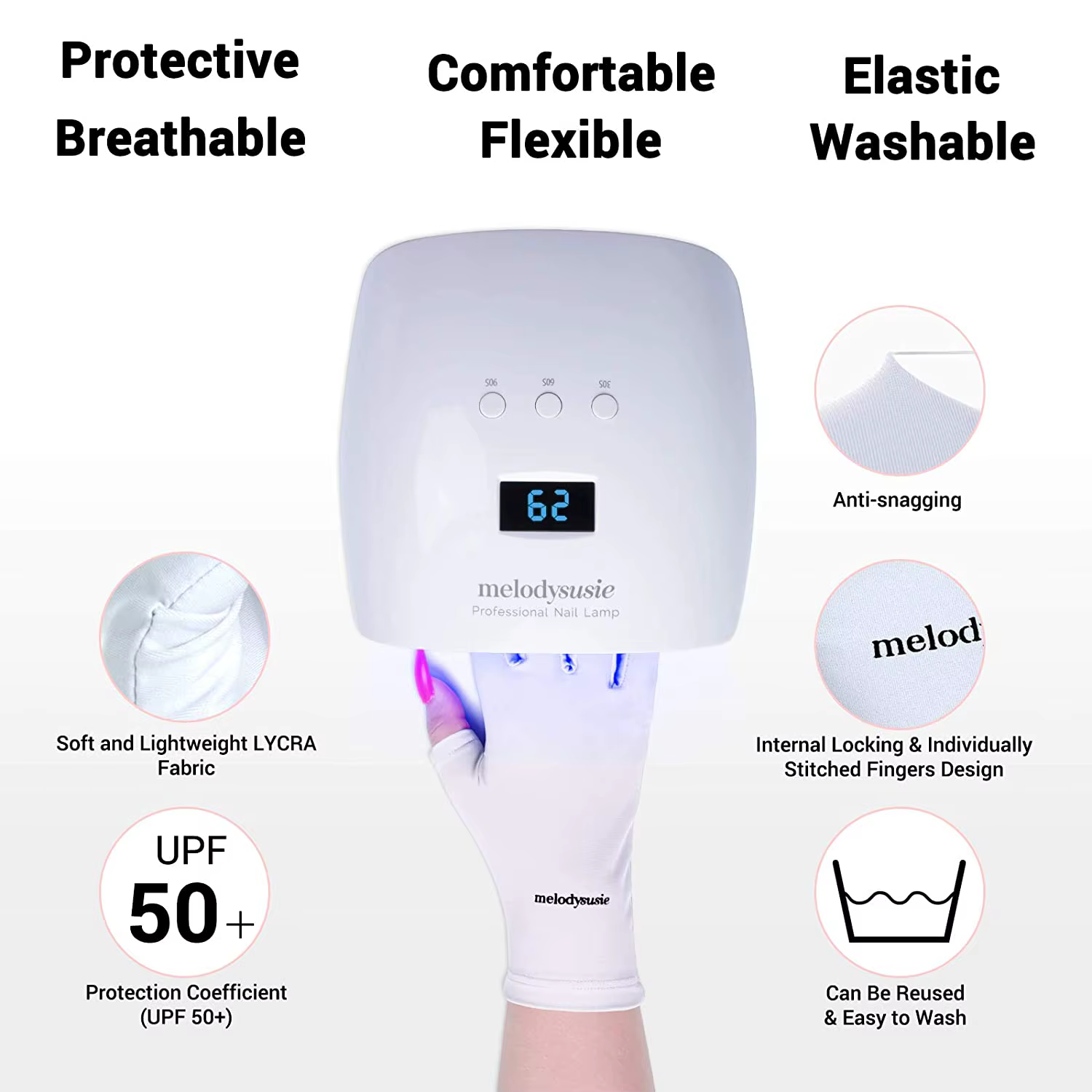 Gant UV pour lampe à ongles en Gel