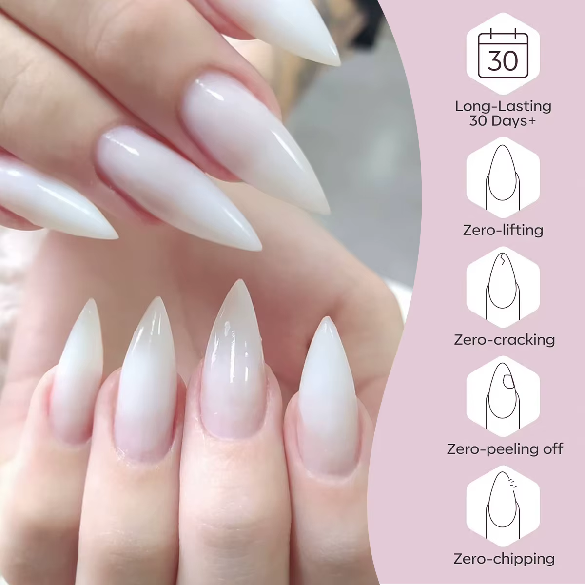 Vernis à ongles en gel blanc laiteux Hassleless 15 ml