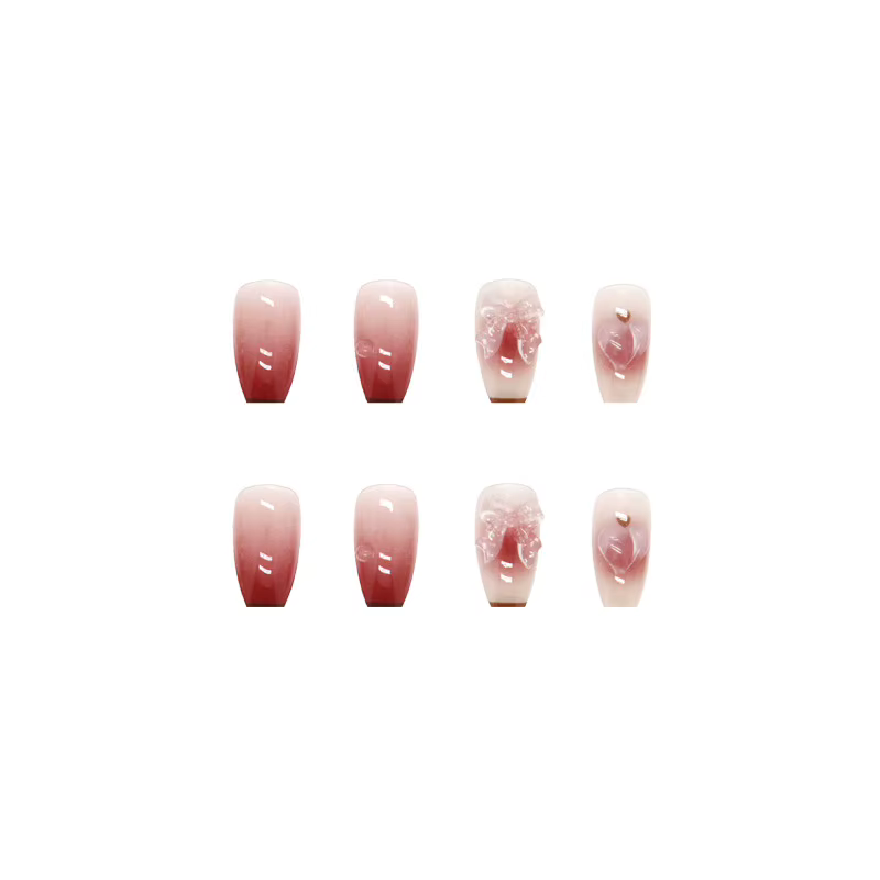 24 morceaux d'ongles à pression trapézoïdaux courts