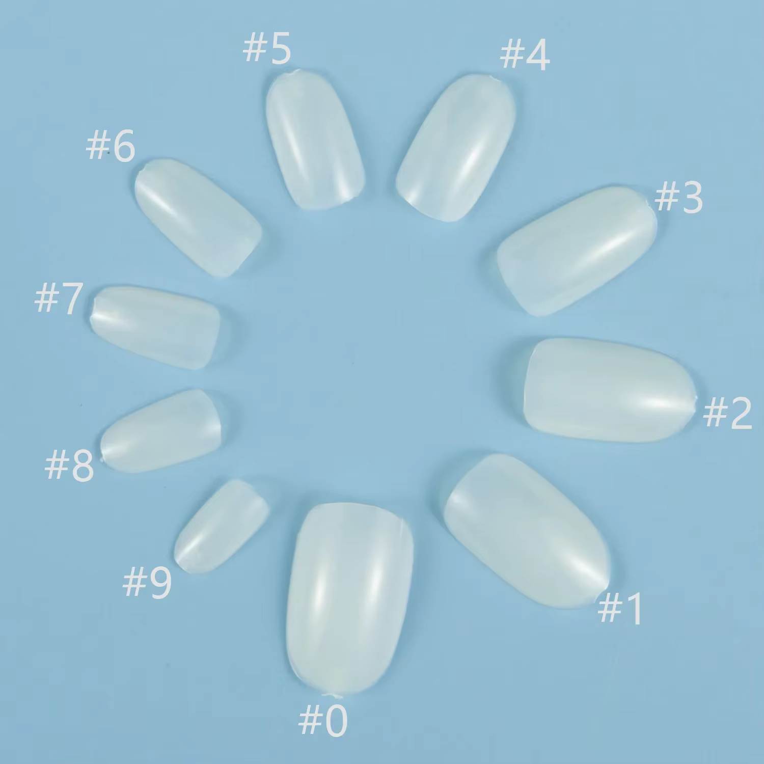 Faux ongles de forme moyenne et ronde
