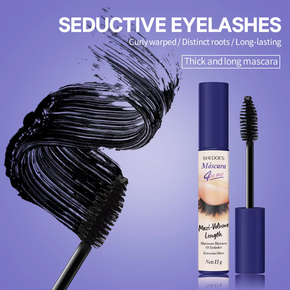 Le mascara 4D est durable, mince, recourbé et dense, imperméable, résistant à la transpiration et sans bavures.