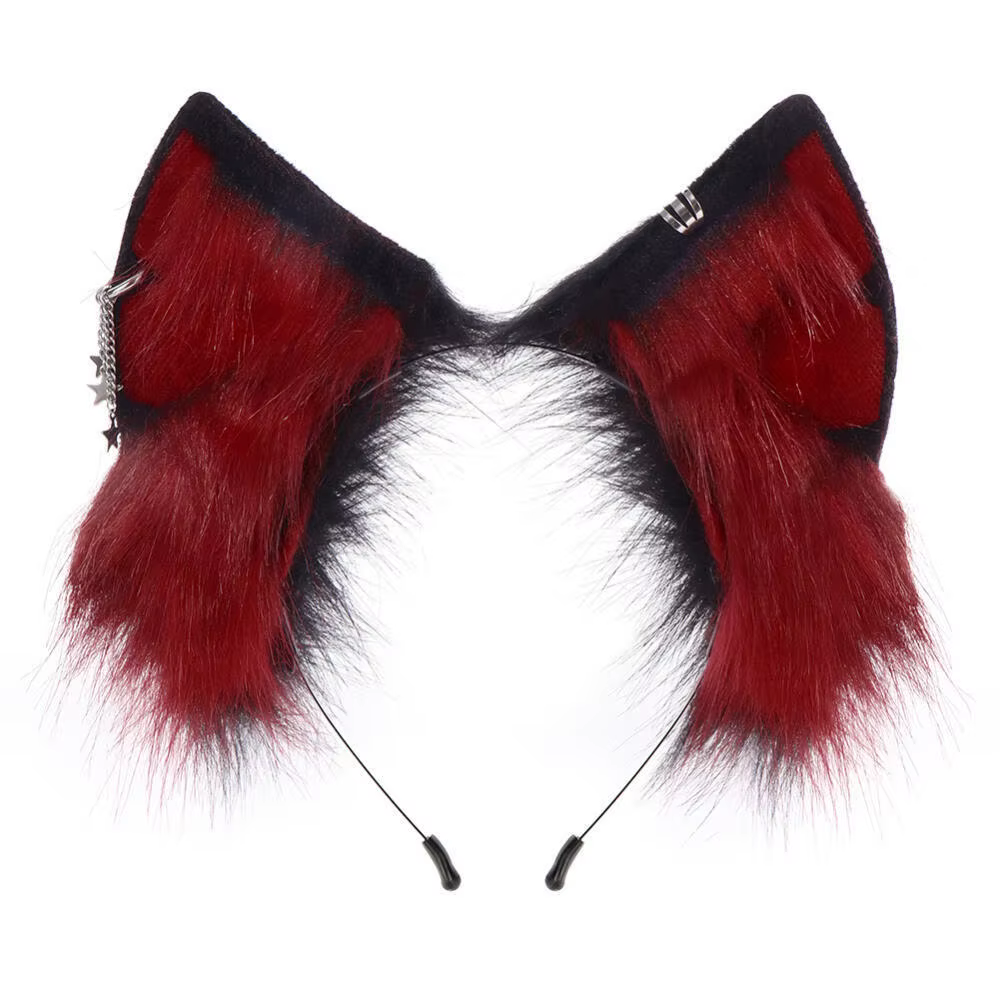 Accessoires de Cosplay d'halloween, oreilles de fourrure d'animaux, bandeau en peluche, oreilles de renard réalistes, Convention d'anime, casque de chat en direct