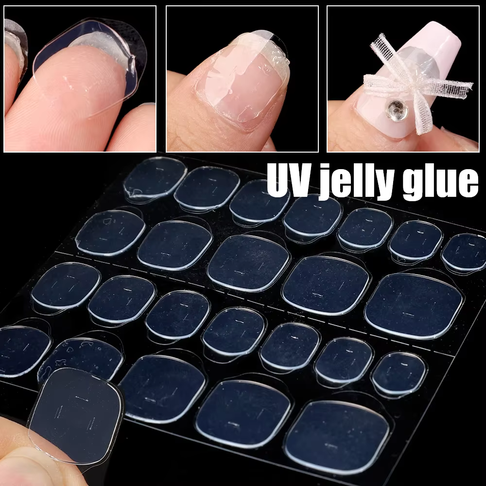 Autocollant de colle à ongles en gelée UV