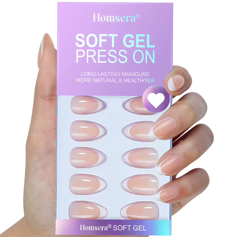 32 faux ongles courts en forme d'amande