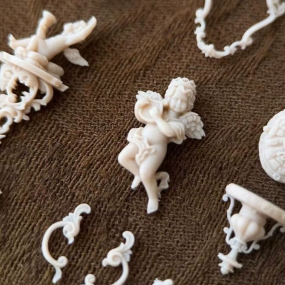 Moule à ongles en silicone 3D baroque ange