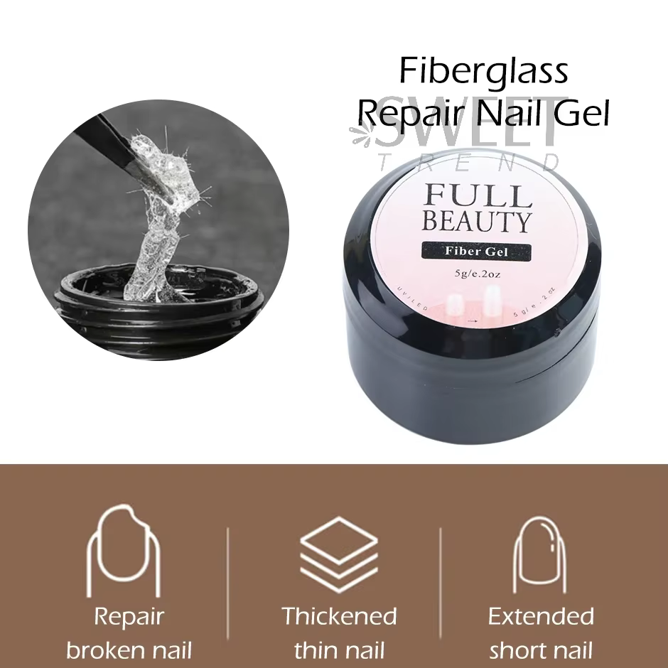 Gel pour ongles réparés en fibre de verre
