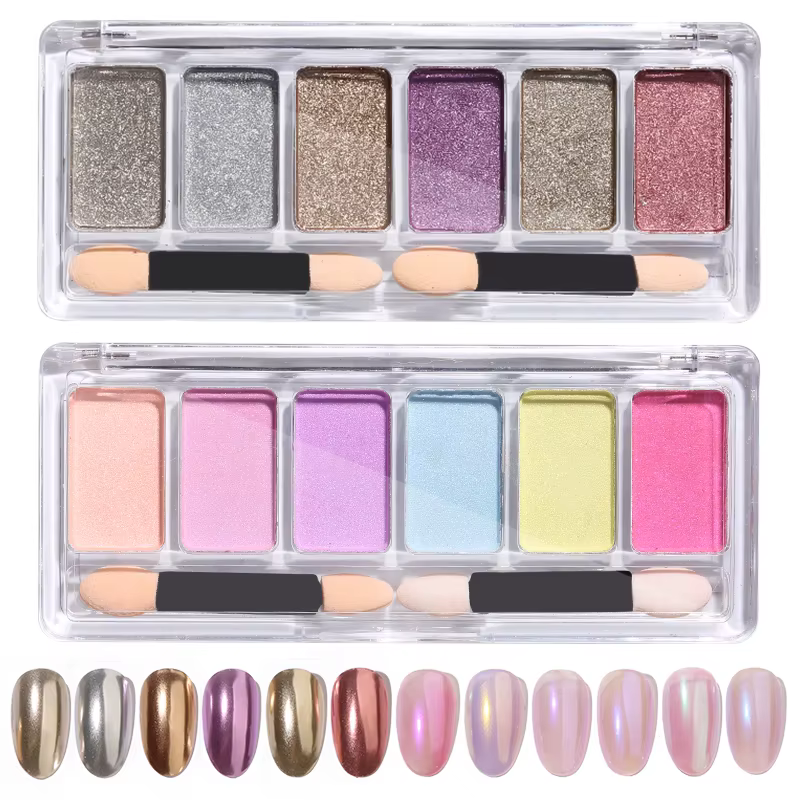 KANIU Pigments Métalliques Scintillants Arc-en-ciel Effet Miroir pour Ongles