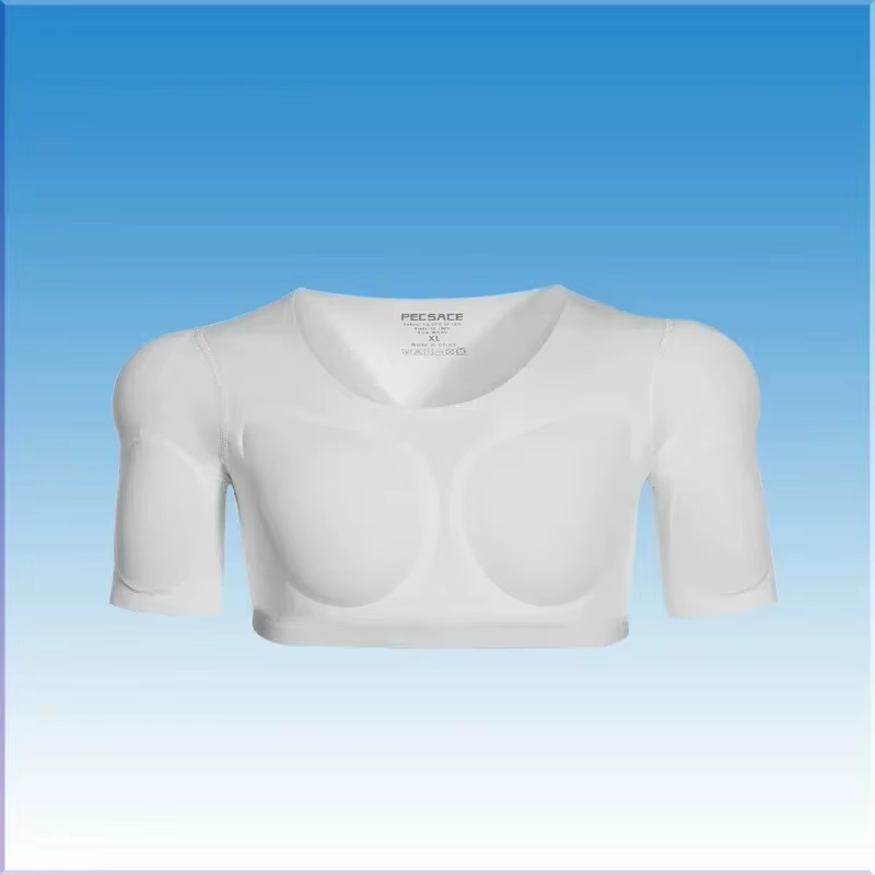 3D faux Muscle T-Shirt homme Cosplay bras poitrine sous-vêtements fête corps Shaper Invisible coussin Abdominal haut Corset sous-vêtements