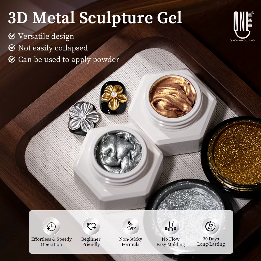 Gel de modelage 3D en métal pour ongles
