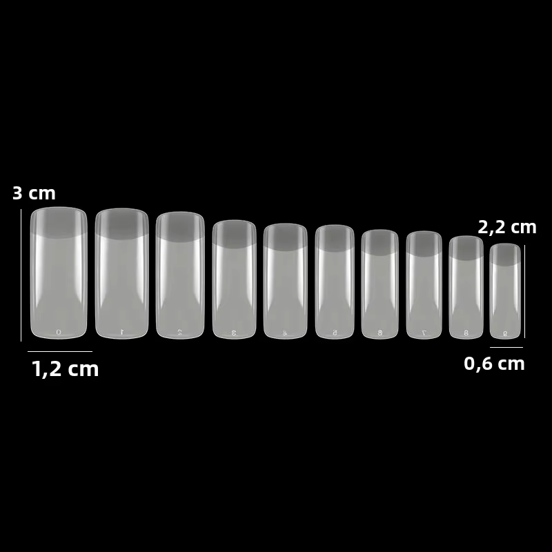 Lot de 500 faux ongles naturels à couverture complète avec demi-embouts français pour manucure Nail Art