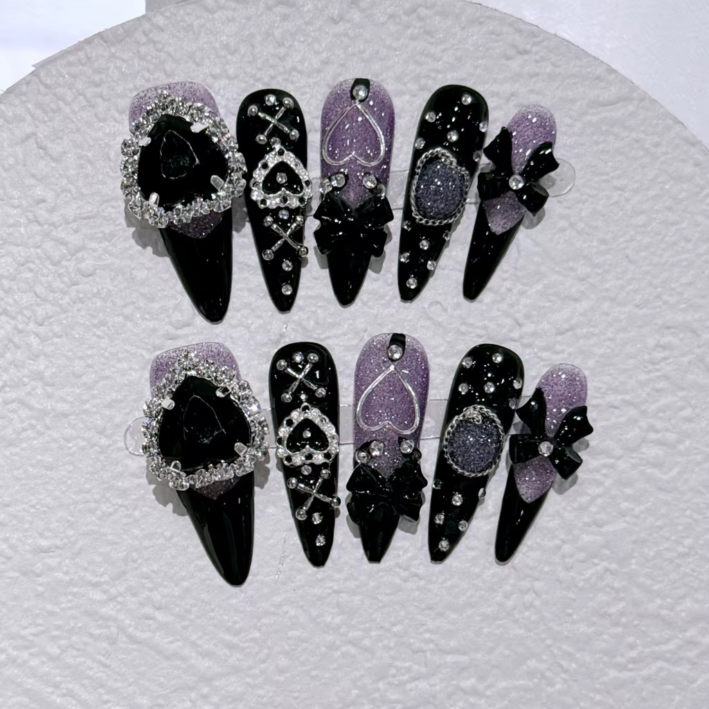 Menhera Sweet Refroidissement Longs Conseils Fait à la main Ongles portables y2k Spice Girls Presse