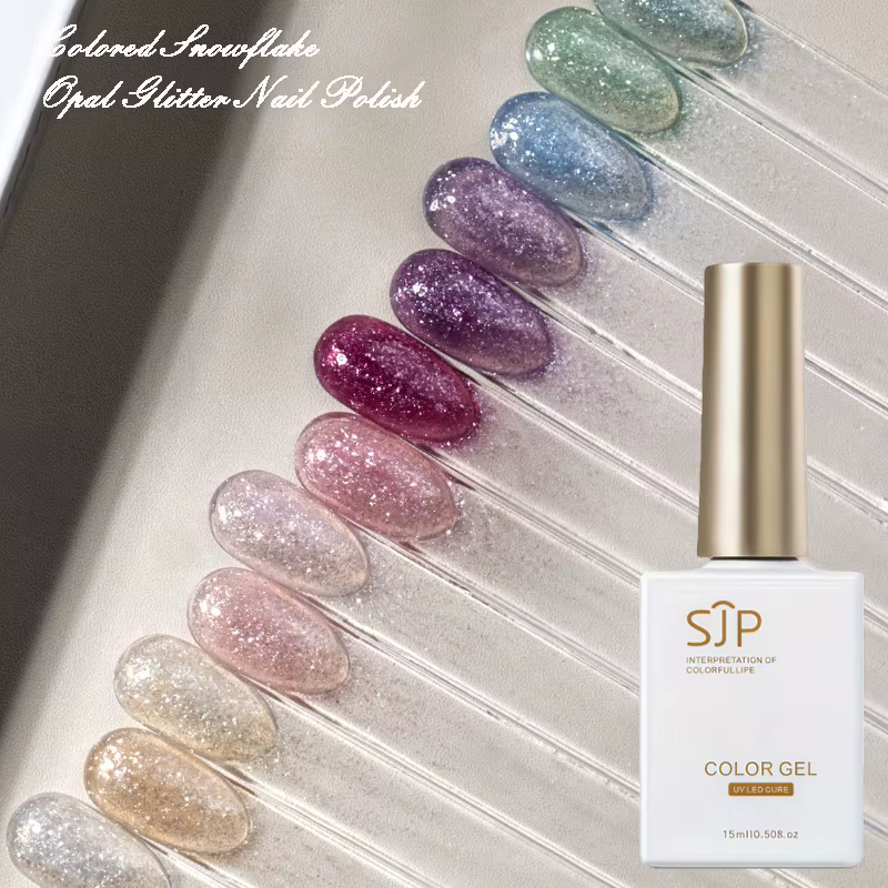 Vernis gel opale scintillant flocon de neige 15 ml