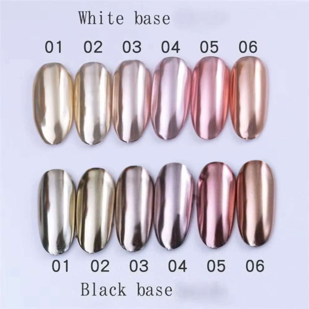Poudre à ongles blanche miroir chromé