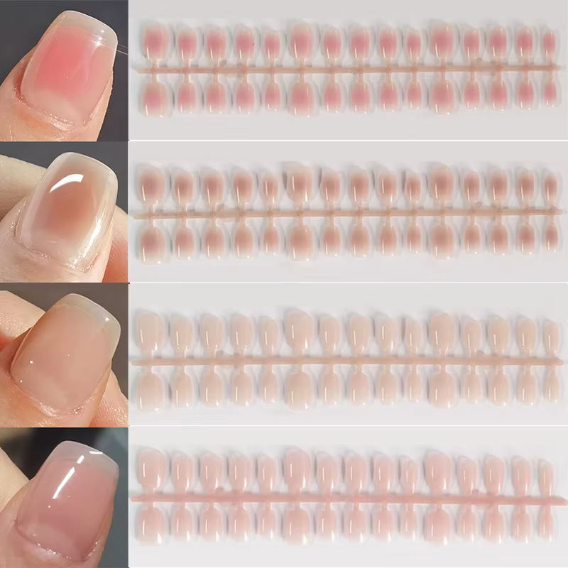 Faux Ongles Dégradés N64.French Blush Nude