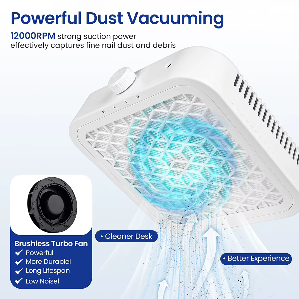 Aspirateur à ongles puissant 12000 tr/min sans balais