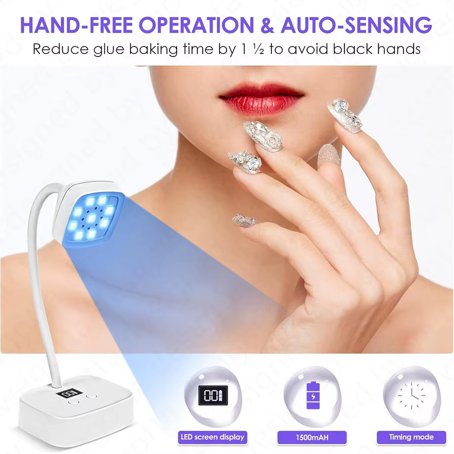 Lampe uv led ongles professionnel sans fil rechargeable