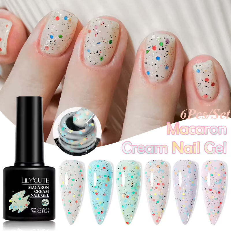 LILYCUTE 6 pièces/ensemble 7ml Macaron crème Gel vernis à ongles pour printemps été