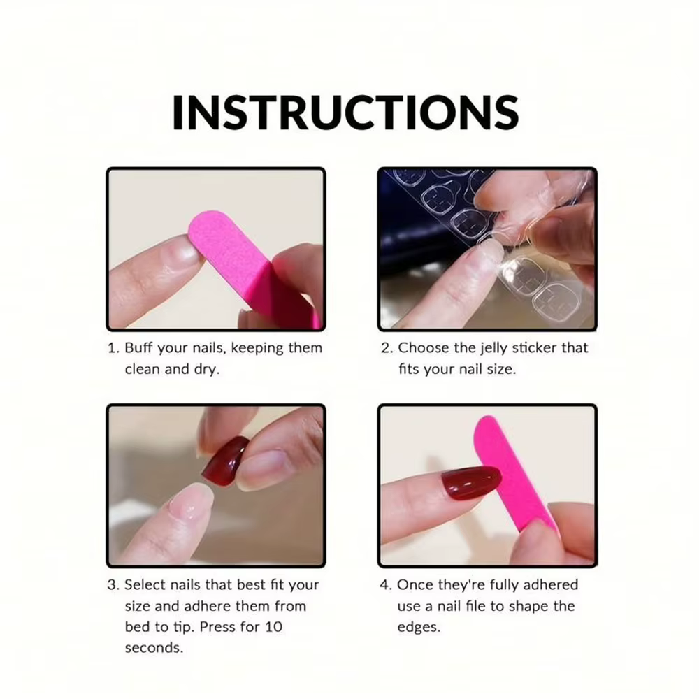 Faux ongles en gel couleur unie