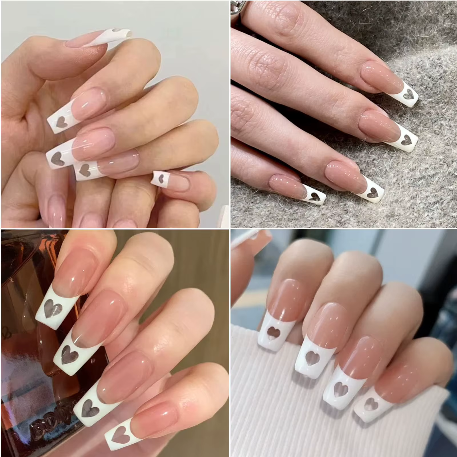 Faux embouts évidés en forme de cœur