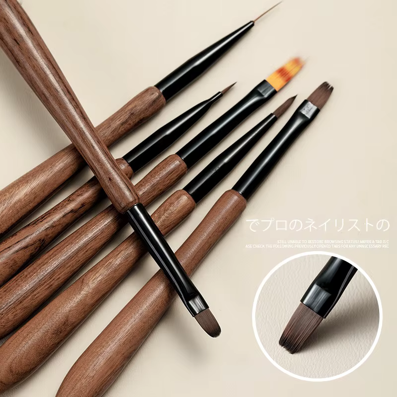 Manche ronde en bois Nail Art Liner brosse bricolage peinture stylo