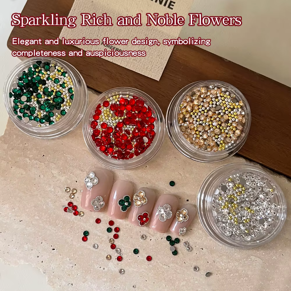 KANIU 1 Boîte de Strass pour Ongles en Zircon