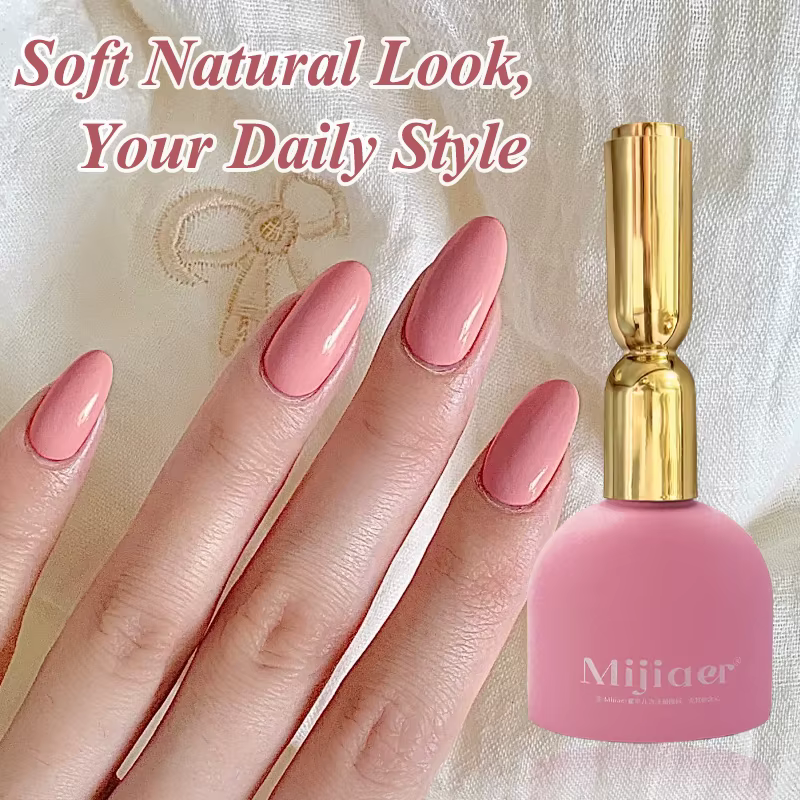 Gel rose pêche Mijiaer - semi-permanent, durcissement UV/LED, professionnel, sans alcool, longue tenue, DIY/salon, manucures quotidiennes