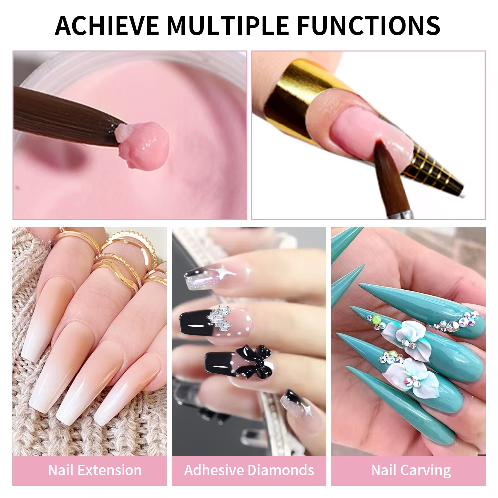 Poudre acrylique 120g avec rose clair blanc