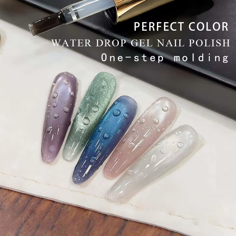 Gel à ongles effet goutte d'eau transparent pour nail art