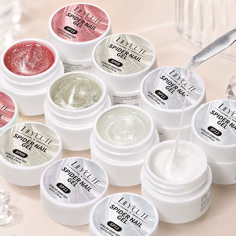 LILYCUTE 8ml Gel à ongles pailleté effet araignée