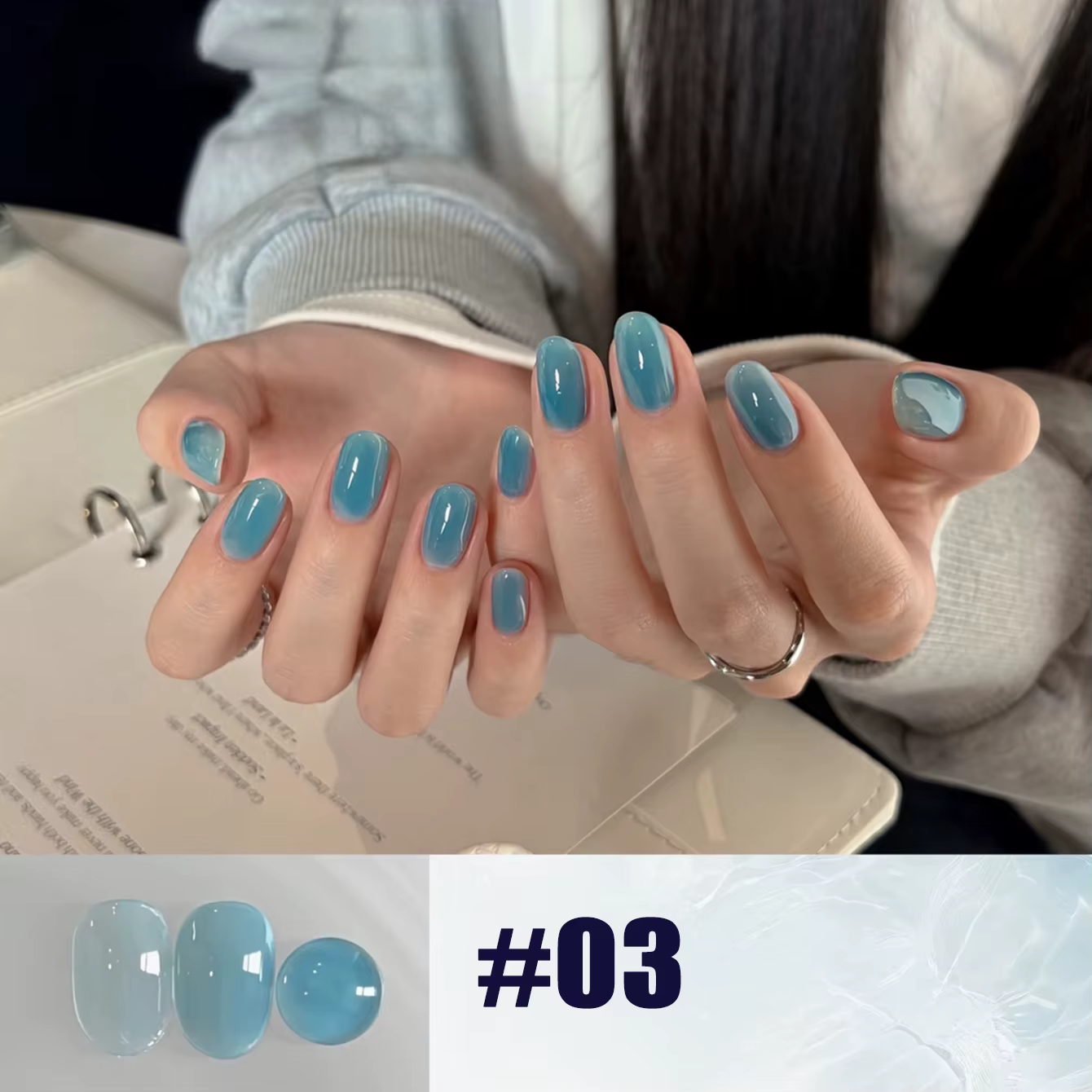 MN 10ML Nouvelle Série d'Été 2026 Populaire de Gels Ongles Aquamarine – Vernis Gelée Bleu Glace Clair Doux et