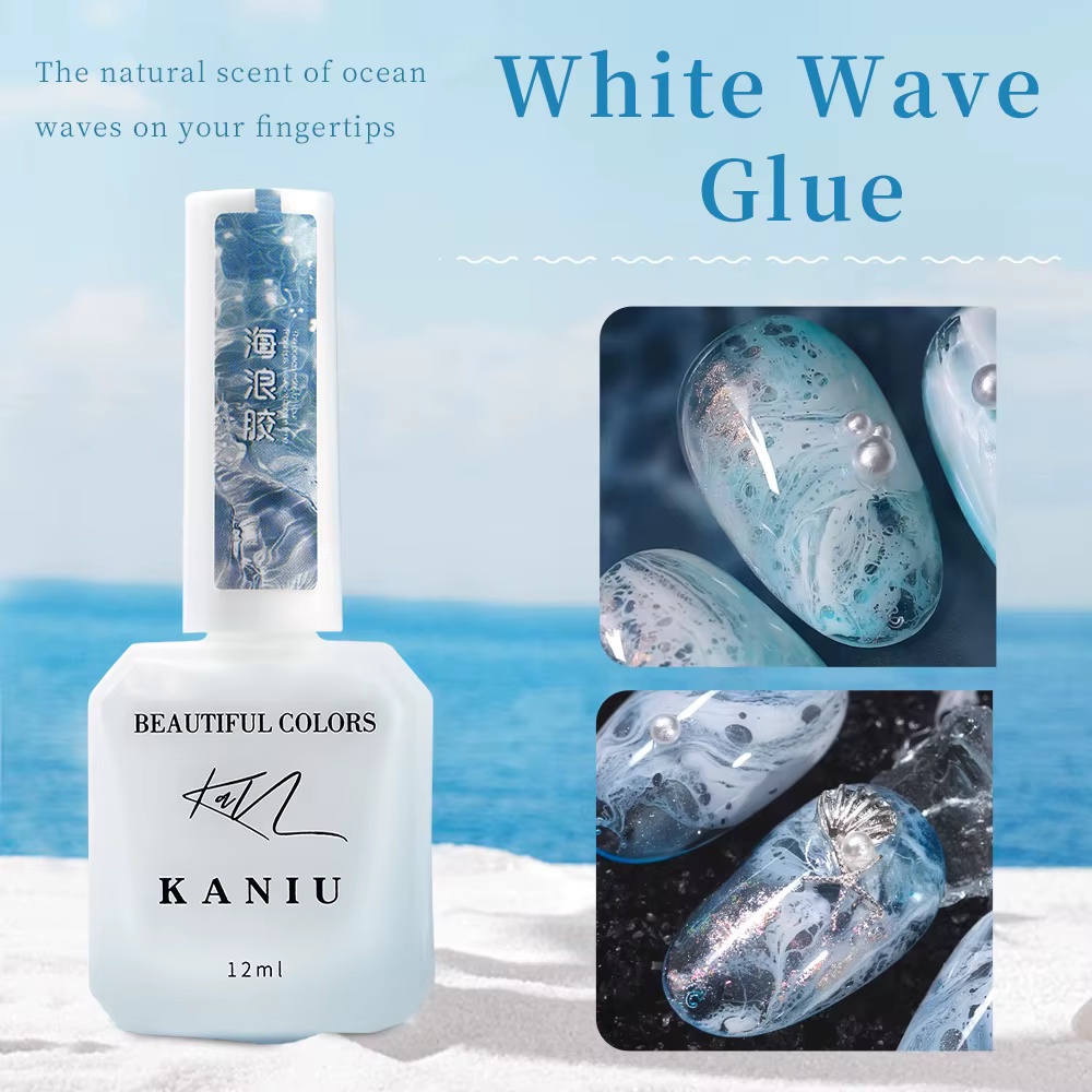 Kaniu 12ml bulle océan vague colle blanc Gel vernis à ongles été