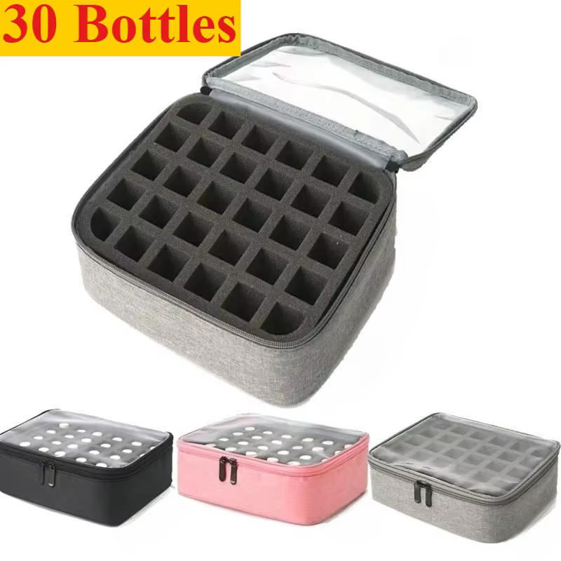 30 bouteilles sac de rangement de vernis à ongles multicolore Portable à main grand sac cosmétique peut contenir