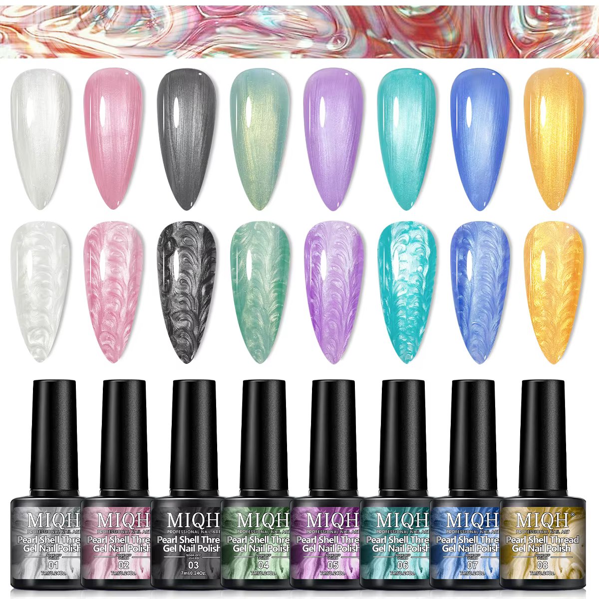 Ensemble de vernis à ongles Gel perlé de 7ml