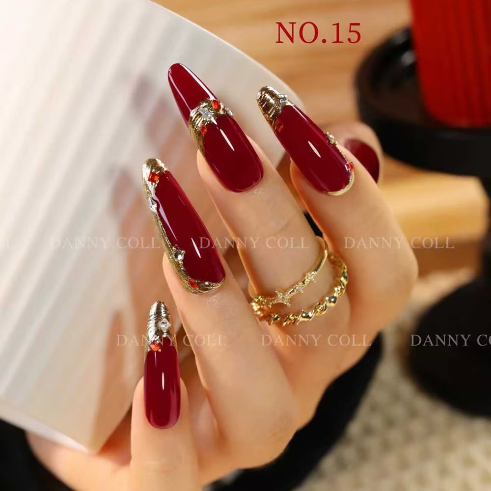 Automne hiver rouge Gel vernis à ongles ensemble avec carte de couleur oeil de chat